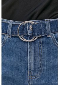 Pieces Spódnica jeansowa mini prosta. Okazja: na co dzień. Kolor: niebieski. Materiał: jeans. Wzór: gładki. Styl: casual #4