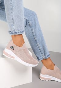 Born2be - Beżowe Buty Sportowe Artista. Kolor: beżowy. Materiał: materiał. Szerokość cholewki: normalna. Wzór: aplikacja. Obcas: na koturnie #1