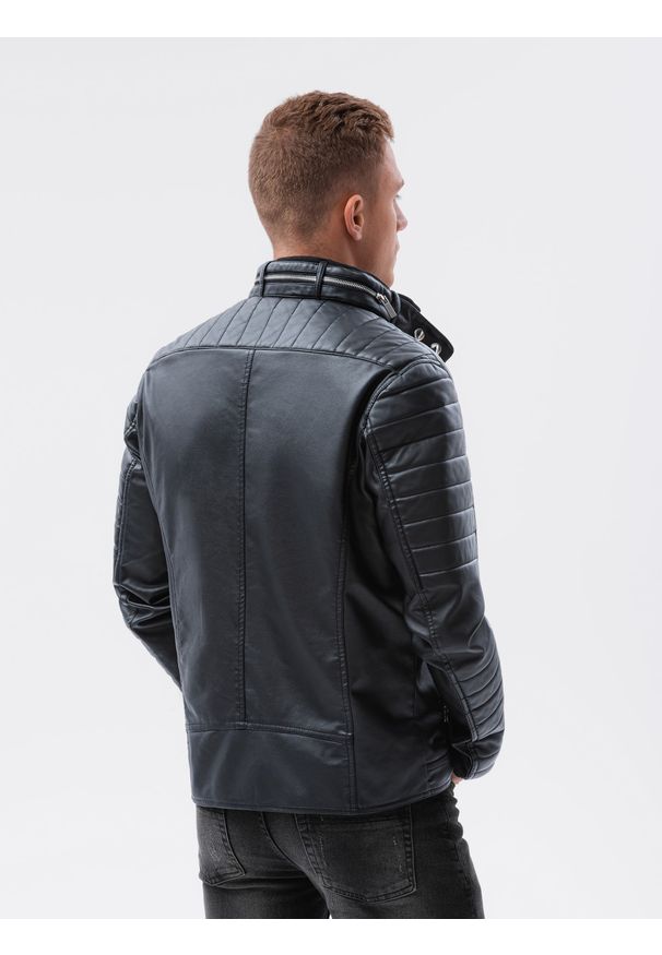 Czarna kurtka Ombre Clothing ze stójką, na co dzień, casualowa
