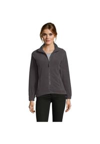 SOL'S - Damska Bluza Polarowa North Fleece Jacket. Kolor: wielokolorowy, szary, brązowy. Materiał: polar. Sezon: zima