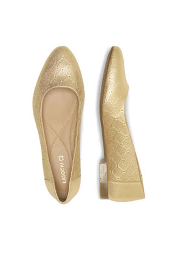 Lasocki Baleriny RST-KAJA-28 Złoty. Kolor: złoty. Materiał: skóra