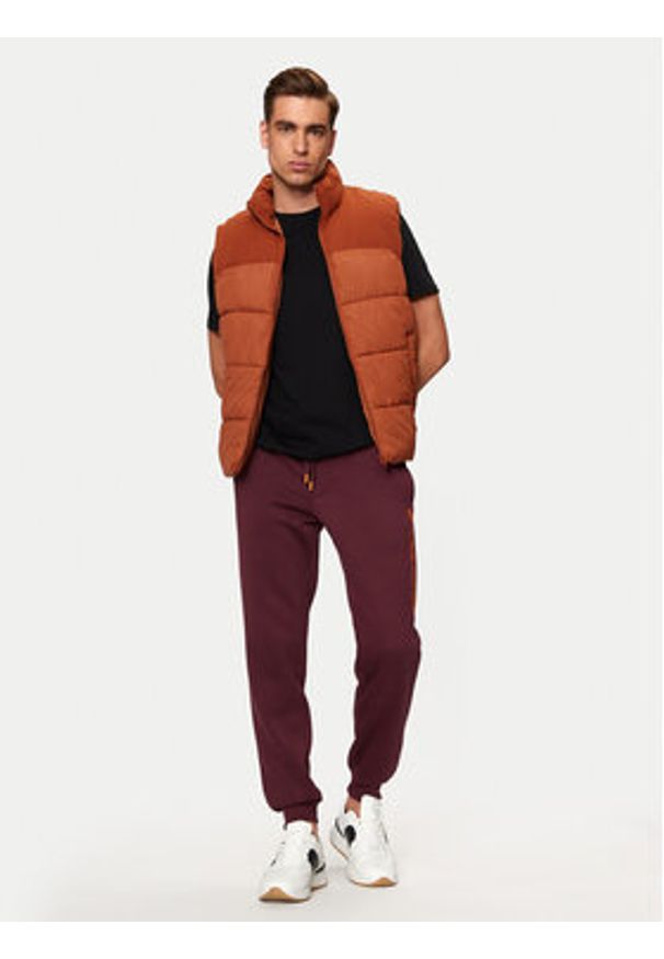 Jack & Jones - Jack&Jones Spodnie dresowe Gordon 12258477 Bordowy Regular Fit. Kolor: czerwony. Materiał: bawełna, syntetyk