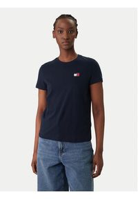 Tommy Jeans T-Shirt Wavy Flag DW0DW22274 Granatowy Regular Fit. Kolor: niebieski. Materiał: bawełna #2