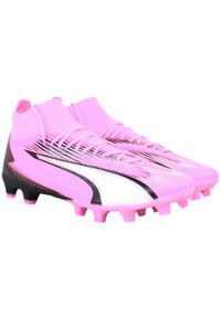 Puma - Buty piłkarskie PUMA Ultra Pro FG/AG. Kolor: biały, wielokolorowy, różowy, czarny. Materiał: materiał, syntetyk. Szerokość cholewki: normalna. Sport: piłka nożna