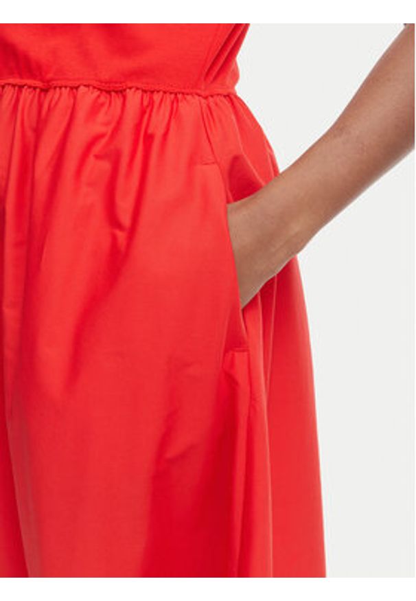 TOMMY HILFIGER - Tommy Hilfiger Sukienka codzienna WW0WW51148 Czerwony Regular Fit. Okazja: na co dzień. Kolor: czerwony. Materiał: bawełna. Typ sukienki: proste. Styl: casual