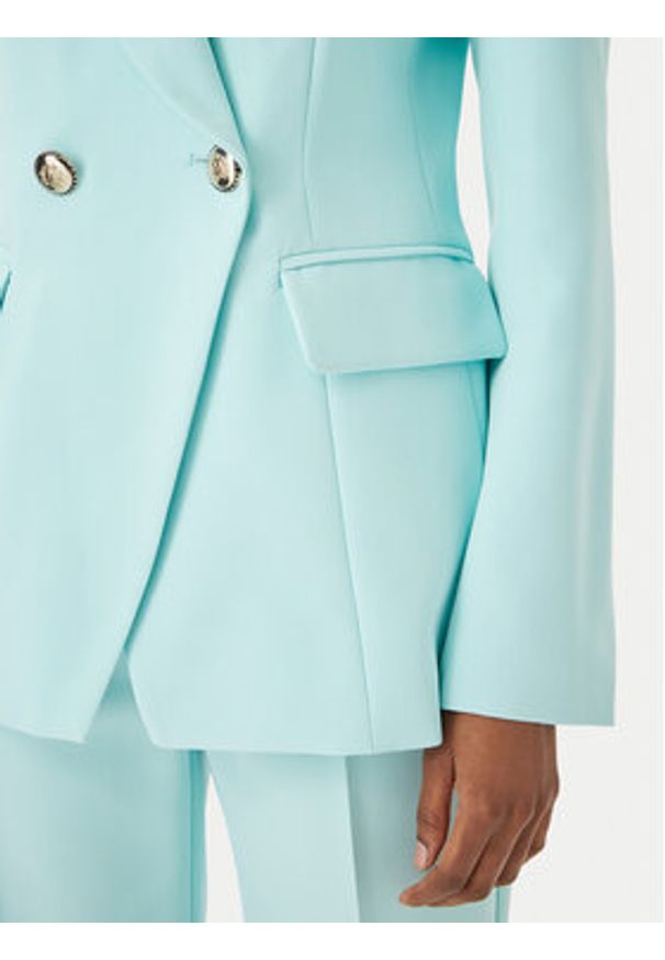 Maryley Marynarka 26EB139/43AC Turkusowy Regular Fit. Kolor: turkusowy. Materiał: syntetyk