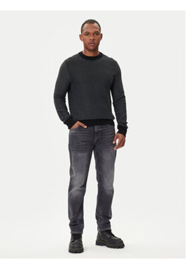 BOSS Sweter Klapok 50548673 Czarny Regular Fit. Kolor: czarny. Materiał: bawełna