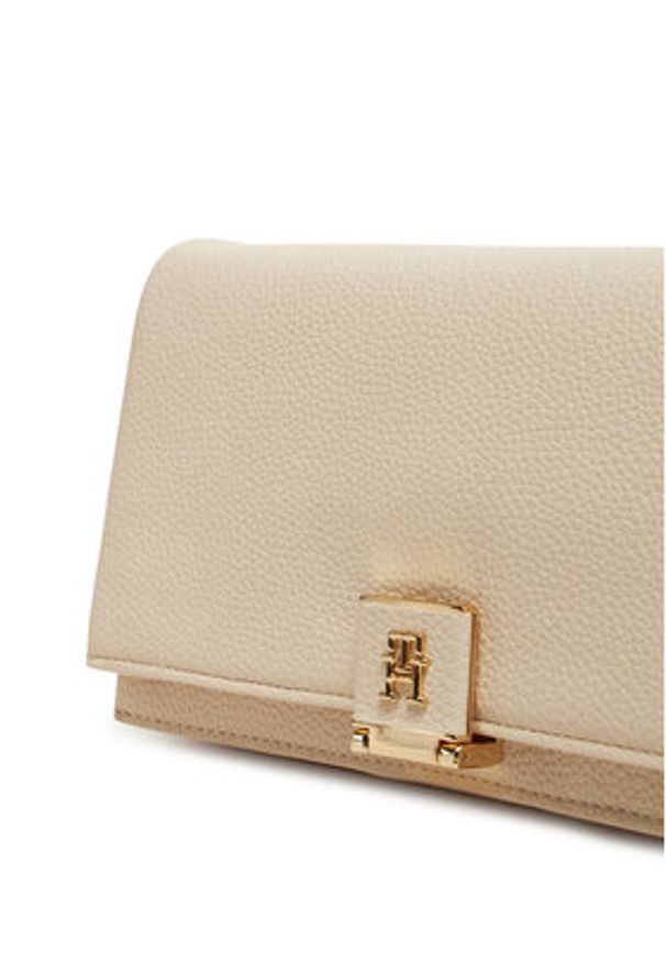 TOMMY HILFIGER - Tommy Hilfiger Torebka Th Her Flap W/Chain AW0AW17403 Beżowy. Kolor: beżowy. Materiał: skórzane
