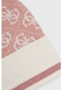 Guess czapka kolor różowy. Kolor: różowy. Materiał: dzianina #3