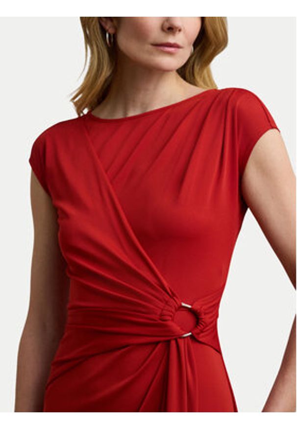 Lauren Ralph Lauren - LAUREN RALPH LAUREN Sukienka koktajlowa 200973601002 Czerwony Slim Fit. Kolor: czerwony. Materiał: syntetyk. Styl: wizytowy