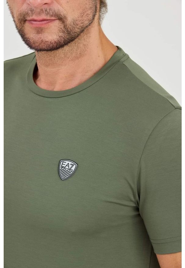 EA7 Emporio Armani - EA7 Zielony męski t-shirt, Rozmiar L. Kolor: zielony