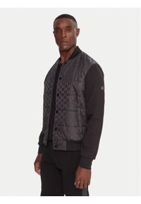 Karl Lagerfeld - KARL LAGERFELD Kurtka bomber 505064554504 Czarny Regular Fit. Typ kołnierza: dekolt w karo. Kolor: czarny. Materiał: syntetyk