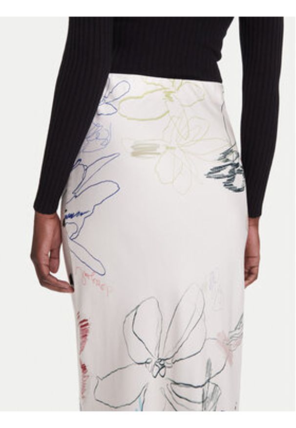 Desigual Spódnica maxi Paul 25WWFW07 Biały Regular Fit. Kolor: biały. Materiał: wiskoza