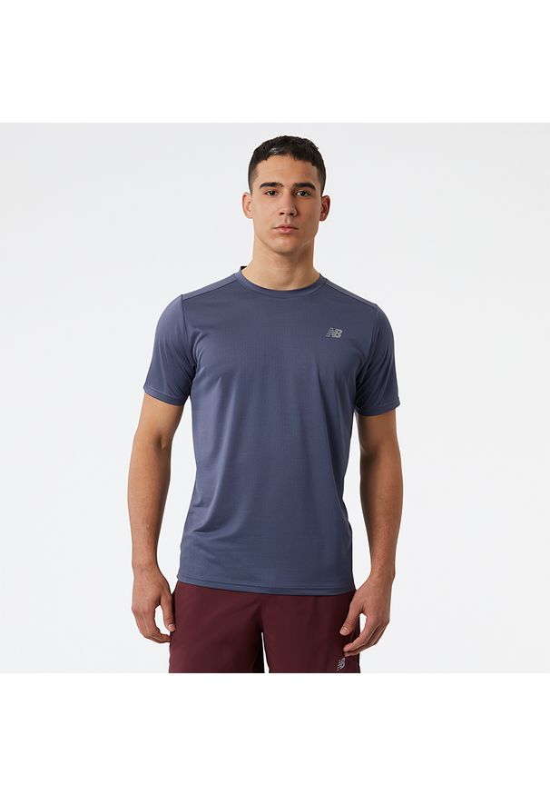 Koszulka męska New Balance MT11205THN - fioletowa. Kolor: fioletowy. Materiał: poliester, materiał. Sport: fitness
