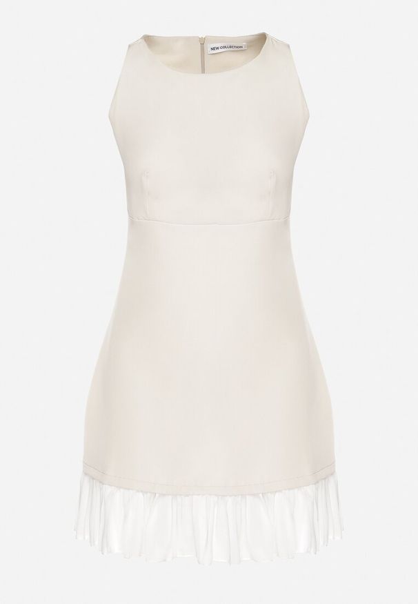 Born2be - Beżowa Elegancka Sukienka Taliowana Florzedi. Okazja: na co dzień, na imprezę. Kolor: beżowy. Typ sukienki: proste. Styl: elegancki