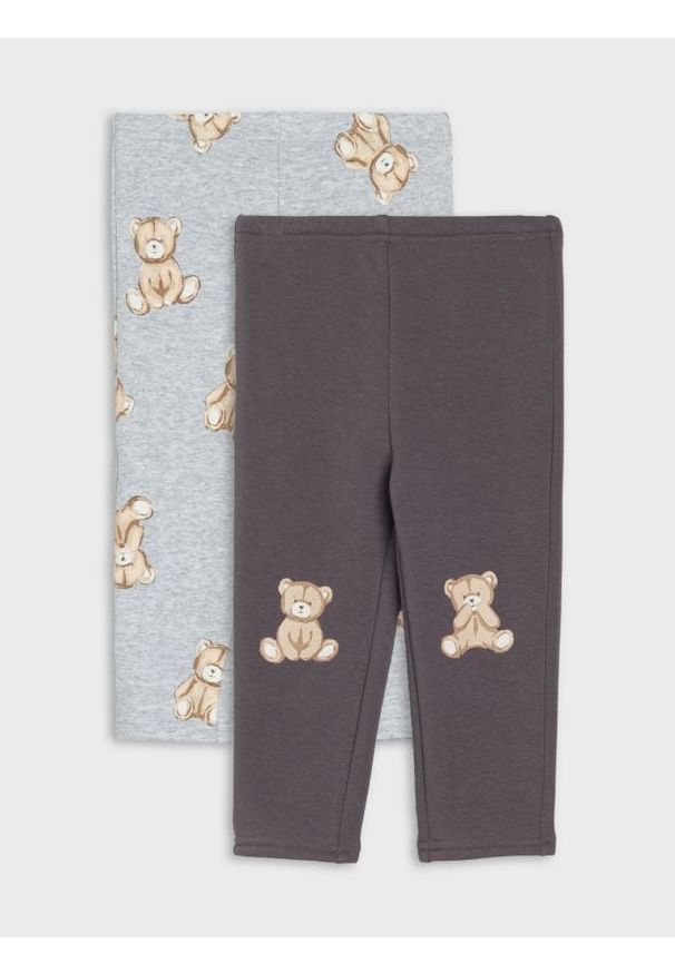 Sinsay - Dzianinowe legginsy z ociepleniem 2 pack - szary. Kolor: szary. Materiał: dzianina