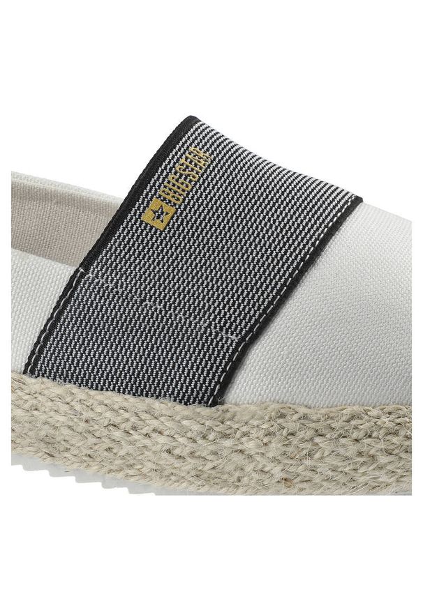 Big-Star - Białe Espadryle Big Star Lekkie Damskie Buty. Zapięcie: pasek. Kolor: biały. Materiał: len, materiał. Sezon: lato. Styl: elegancki, wakacyjny, klasyczny