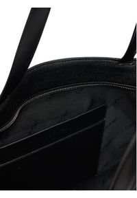 Calvin Klein Torebka Ck Medium Shopper_Tex K60K613178 Czarny. Kolor: czarny. Materiał: skórzane