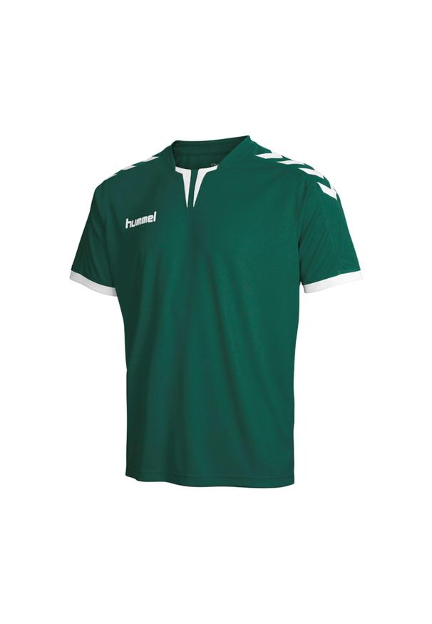 Hummel - Koszulka sportowa T-shirt HUMMEL core SS poly zielona. Kolor: zielony. Materiał: jersey