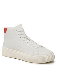 Tommy Jeans Sneakersy Tjm Outsole Mid Cut EM0EM01218 Biały. Kolor: biały. Materiał: skóra