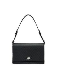 Calvin Klein Torebka Ck Elongated Shoulder Bag_Mono K60K613139 Czarny. Kolor: czarny. Materiał: skórzane