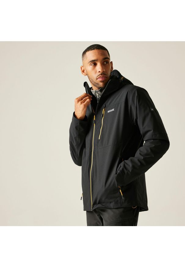 Regatta - Kurtka męska 3 w 1 Wentwood. Kolor: czarny. Materiał: puch, materiał. Sport: turystyka piesza