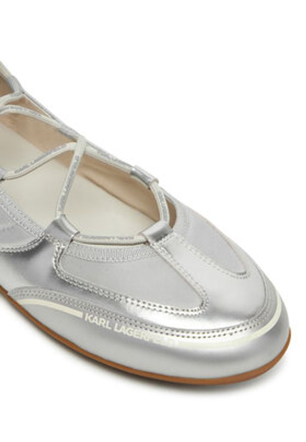 Karl Lagerfeld - KARL LAGERFELD Baleriny Altia KL66111 Srebrny. Kolor: srebrny. Materiał: skóra
