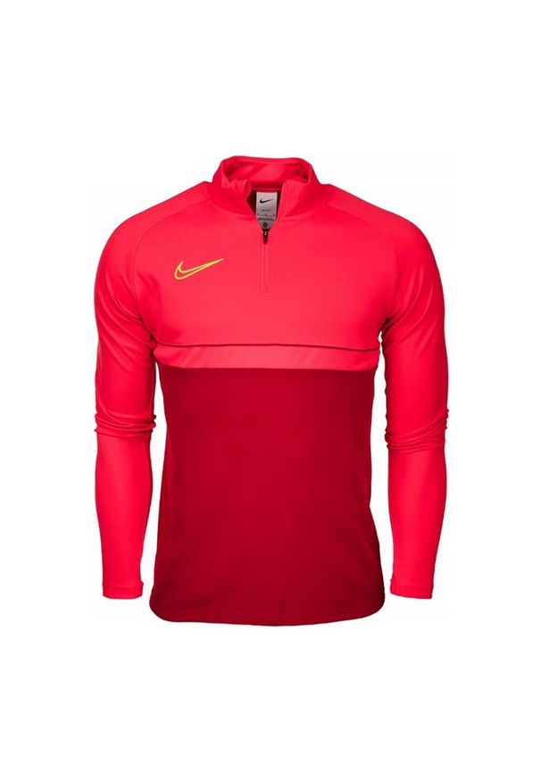 Nike - Męska Koszulka Academy 21 DriFIT Quarter Zip Drill Top. Kolor: czerwony