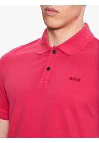 BOSS - Boss Polo 50468576 Różowy Regular Fit. Typ kołnierza: polo. Kolor: różowy. Materiał: bawełna #5