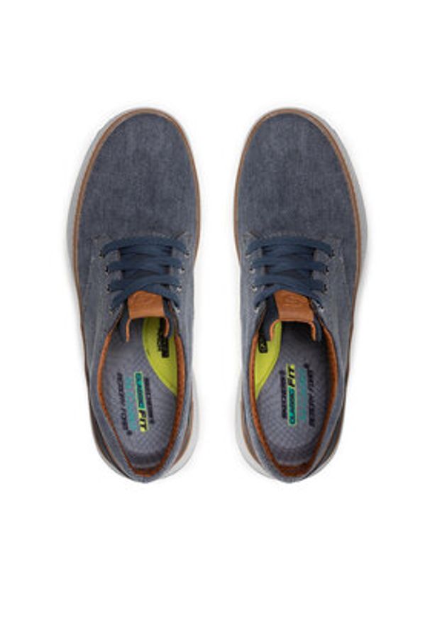 skechers - Skechers Półbuty Ederson 65981/NVY Granatowy. Kolor: niebieski. Materiał: materiał