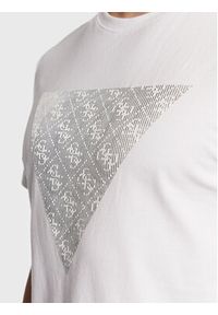 Guess T-Shirt Shiny Gel Traingle M3GI33 J1314 Biały Slim Fit. Kolor: biały. Materiał: bawełna