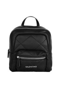 Valentino by Mario Valentino - VALENTINO Czarny plecak Cold Re Backpack. Kolor: czarny. Materiał: skóra. Wzór: paski. Styl: elegancki