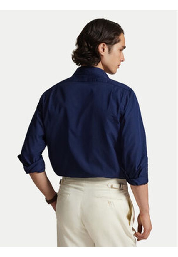Polo Ralph Lauren Koszula 710P01396003 Granatowy Custom Fit. Typ kołnierza: polo. Kolor: niebieski. Materiał: bawełna