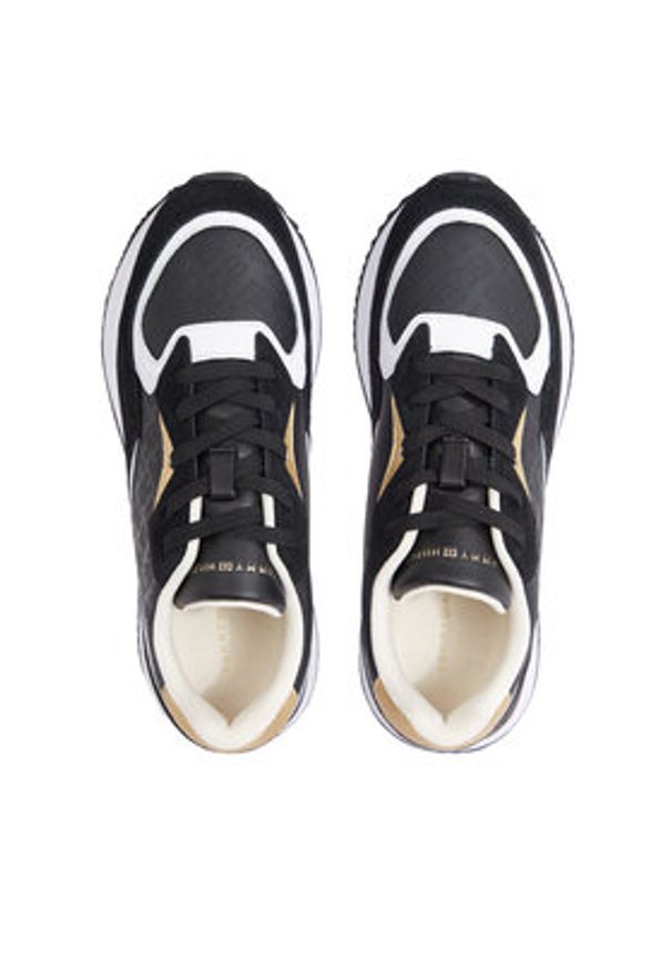 TOMMY HILFIGER - Tommy Hilfiger Sneakersy Lux Monogram Runner FW0FW07816 Czarny. Kolor: czarny. Materiał: skóra