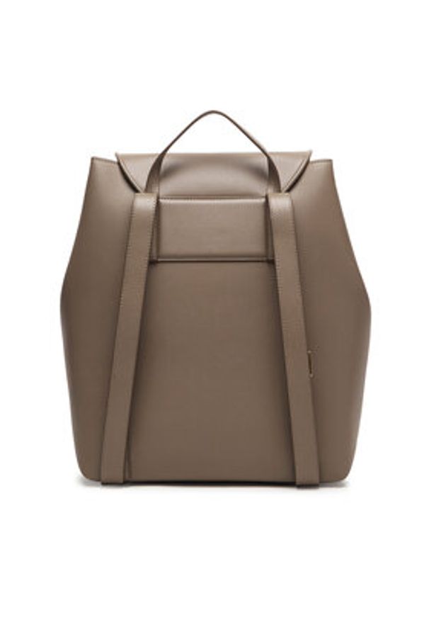 Calvin Klein Plecak Foil Logo Large Flap Backpack LV04F3505G Brązowy. Kolor: brązowy. Materiał: skóra