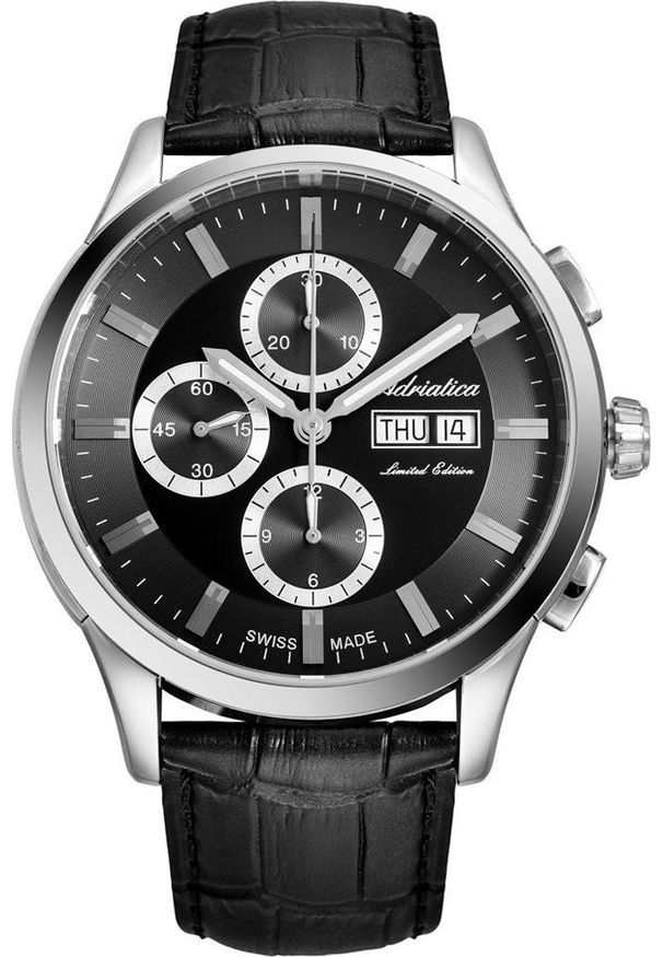 Zegarek Adriatica Zegarek męski Adriatica A1992.5214A czarny. Kolor: czarny