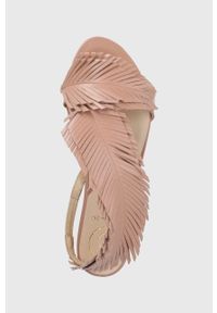 Baldowski sandały skórzane damskie kolor beżowy. Kolor: beżowy. Materiał: skóra. Wzór: gładki #2
