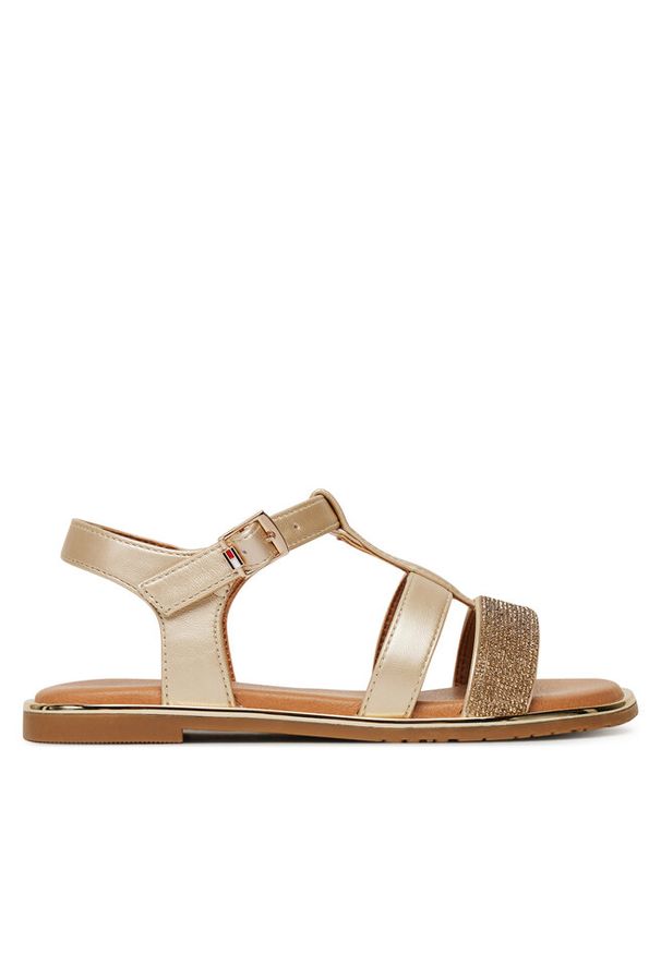 TOMMY HILFIGER - Sandały Tommy Hilfiger. Kolor: złoty