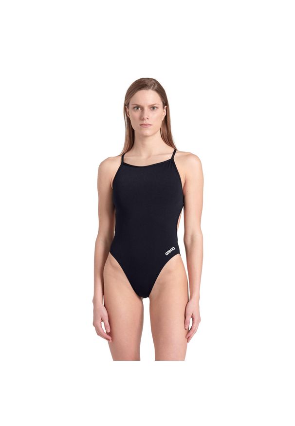 Arena - Strój kąpielowy damski Swimsuit Lace Back Solid. Kolor: czarny