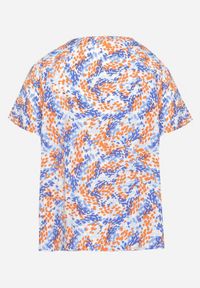 Born2be - Niebieska Wiskozowa Bluzka z Krótkim Rękawem i Dekoltem Typu V-Neck Natloza. Kolor: niebieski. Materiał: wiskoza. Długość rękawa: krótki rękaw. Długość: krótkie #6
