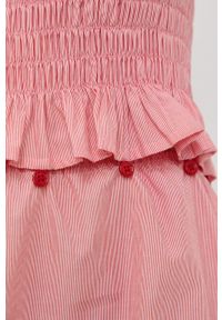 MAX&Co. sukienka bawełniana kolor pomarańczowy midi rozkloszowana. Typ kołnierza: dekolt w karo. Kolor: pomarańczowy. Materiał: bawełna. Długość rękawa: krótki rękaw. Typ sukienki: rozkloszowane. Długość: midi #6