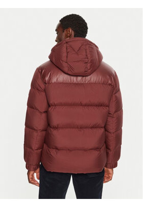 TOMMY HILFIGER - Tommy Hilfiger Kurtka puchowa MW0MW36569 Bordowy Regular Fit. Kolor: czerwony. Materiał: syntetyk