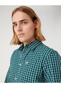 Wrangler - WRANGLER 1 POCKET SHIRT MĘSKA KOSZULA Z DŁUGIM RĘKAWEM W KRATĘ KRATA DEEP TEAL W5A24MG03. Długość rękawa: długi rękaw. Długość: długie #4