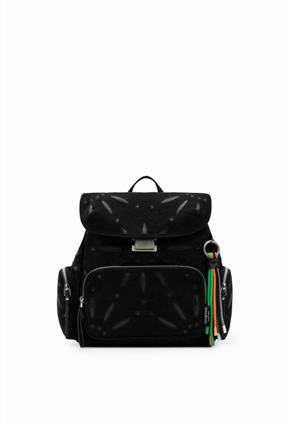Desigual plecak damski kolor czarny mały. Kolor: czarny