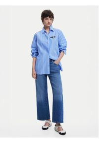 Desigual Koszula Dont Do It 25SWCW16 Niebieski Loose Fit. Kolor: niebieski. Materiał: bawełna #4