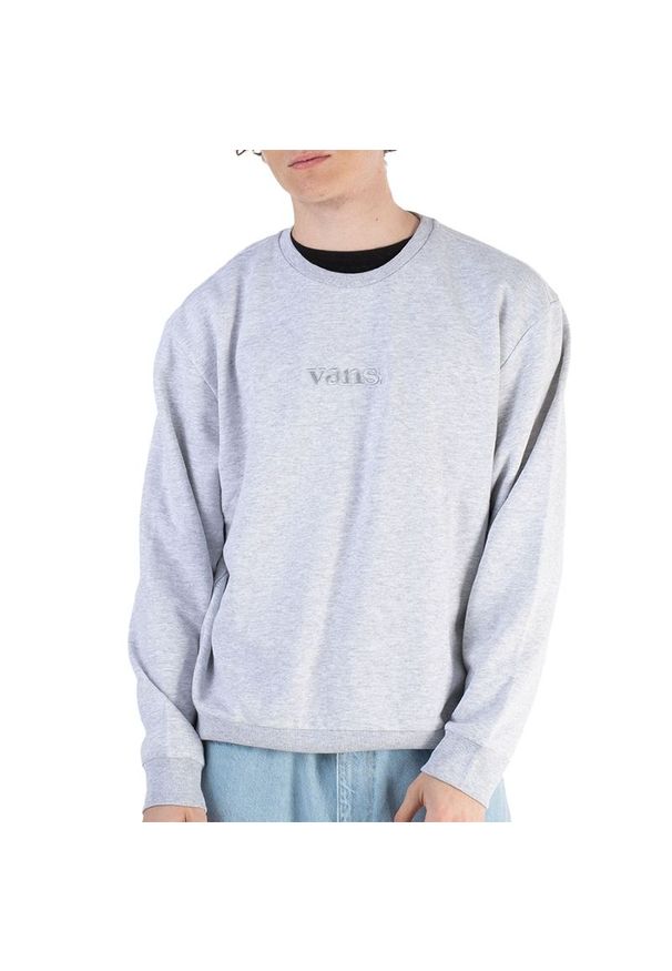 Bluza Vans Essential Relaxed Crew VN000H911QI1 - szara. Kolor: szary. Materiał: bawełna. Wzór: aplikacja. Styl: klasyczny