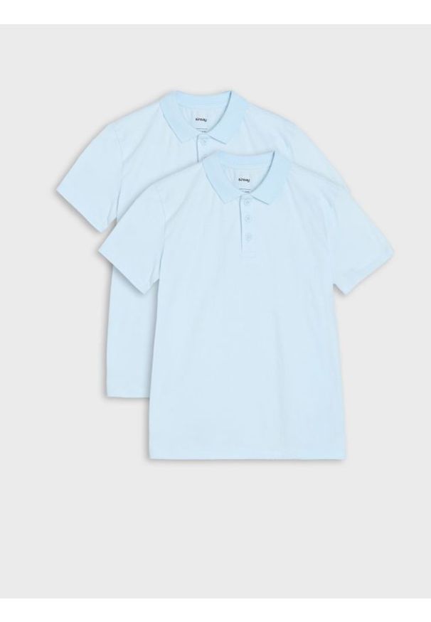 Sinsay - Koszulki polo 2 pack - błękitny. Typ kołnierza: polo. Kolor: niebieski