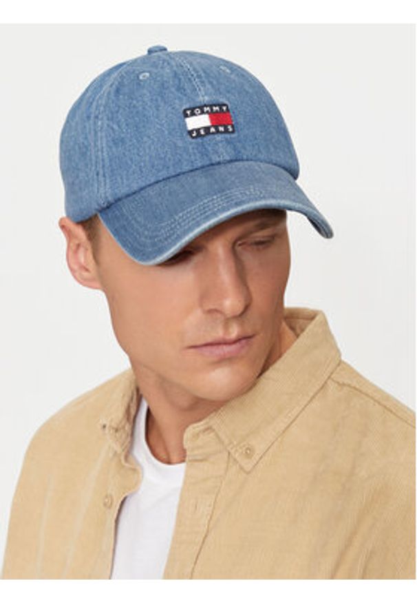 Tommy Jeans Czapka z daszkiem AM0AM12936 Niebieski. Kolor: niebieski. Materiał: materiał, bawełna