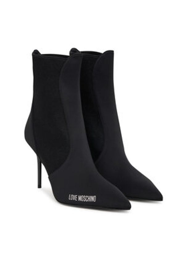 Love Moschino - LOVE MOSCHINO Botki JA21059G0NIM0000 Czarny. Kolor: czarny. Materiał: materiał