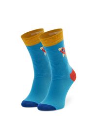 Happy-Socks - Happy Socks Skarpety Wysokie Dziecięce KROK01-6000 Niebieski. Kolor: niebieski. Materiał: materiał #1